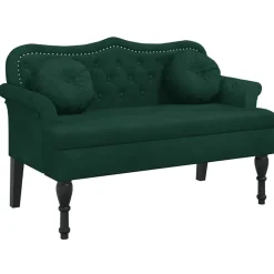 vidaXL Bank met kussens donkergroen 120,5x65x75 cm fluweel