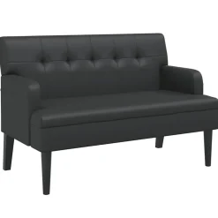 vidaXL Bank met rugleuning zwart 112x65,5x75 cm kunstleer