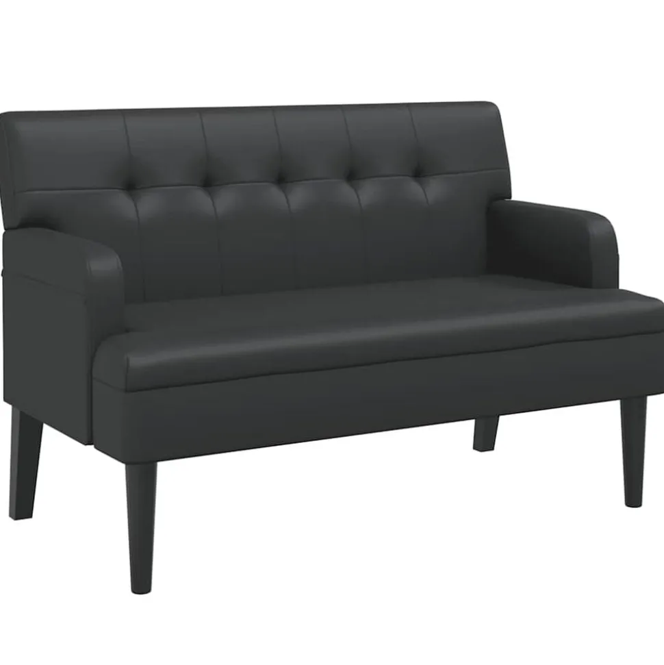 vidaXL Bank met rugleuning zwart 112x65,5x75 cm kunstleer