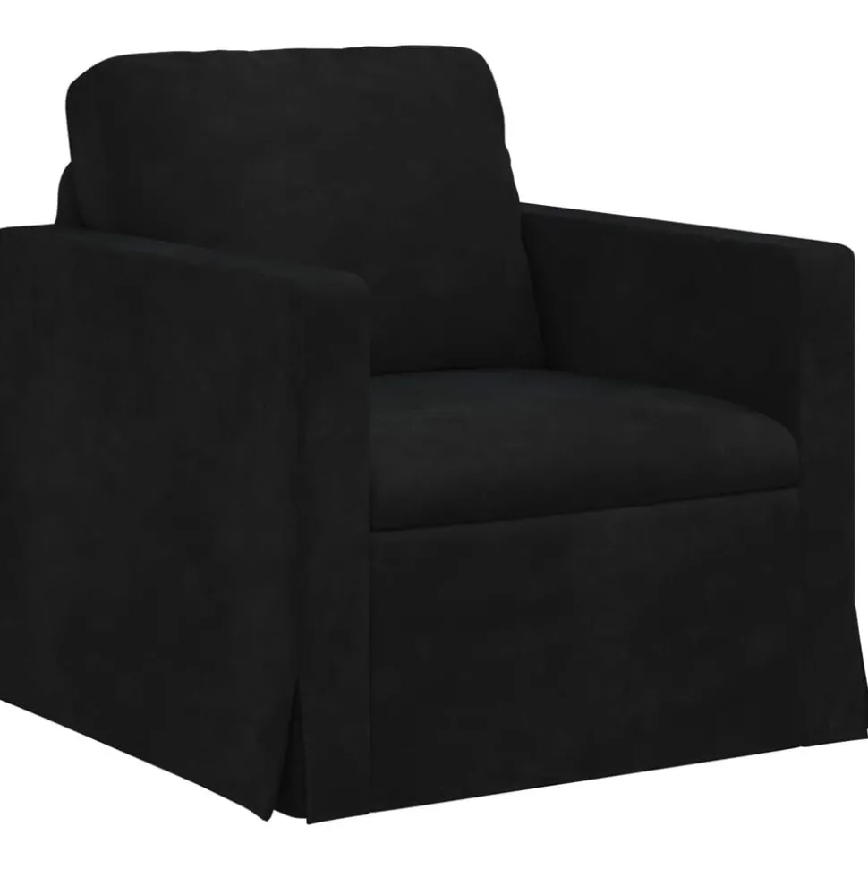 vidaXL Bank Zwart 78 x 78 x 80 cm Fluweel