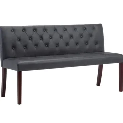 vidaXL Bankje 148,5 cm kunstsuède grijs