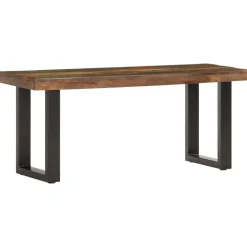 vidaXL Bankje 110 cm massief gerecycled hout en staal