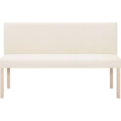 vidaXL Bankje 139,5 cm polyester crème