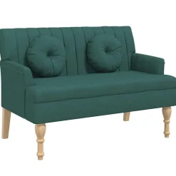 vidaXL Bankje met kussens 113x64,5x75,5 cm stof donkergroen