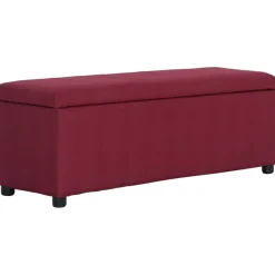 vidaXL Bankje met opbergvak 116 cm polyester wijnrood