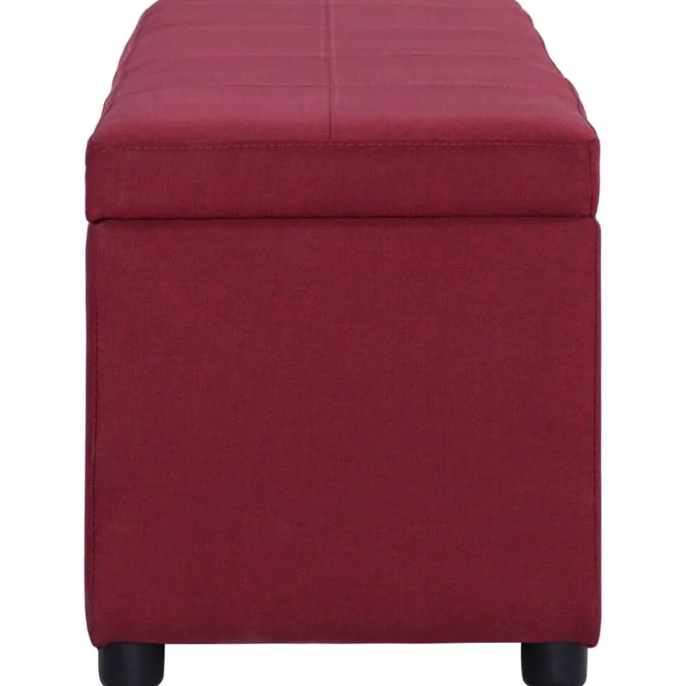 vidaXL Bankje met opbergvak 116 cm polyester wijnrood