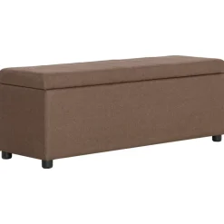vidaXL Bankje met opbergvak 116 cm polyester bruin