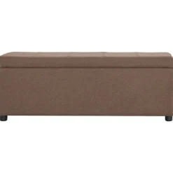vidaXL Bankje met opbergvak 116 cm polyester bruin
