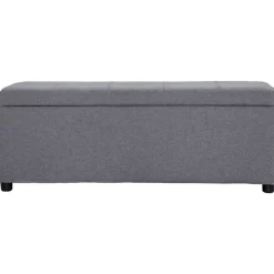 vidaXL Bankje met opbergvak 116 cm polyester lichtgrijs