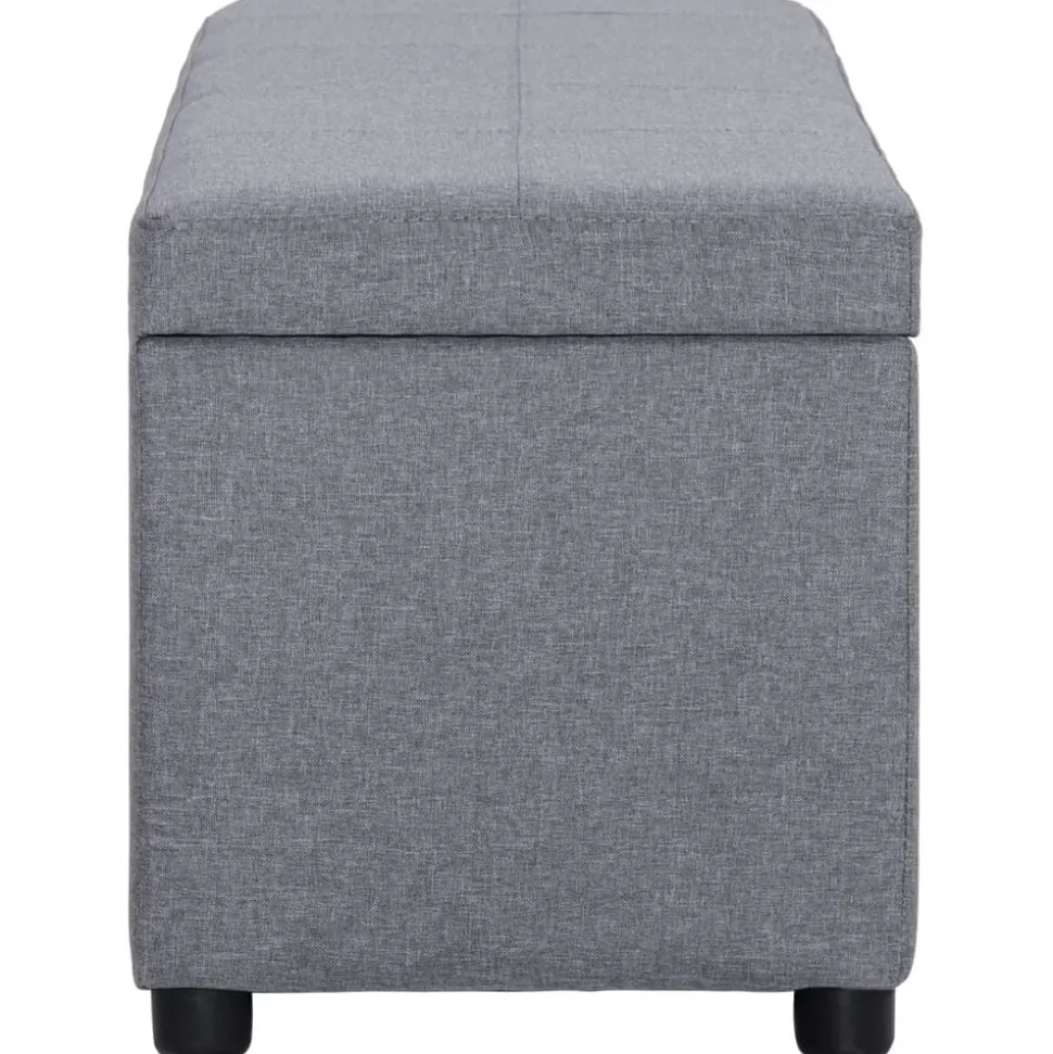 vidaXL Bankje met opbergvak 116 cm polyester lichtgrijs