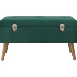 vidaXL Bankje met opbergvak 80 cm fluweel groen