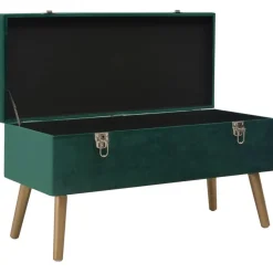vidaXL Bankje met opbergvak 80 cm fluweel groen