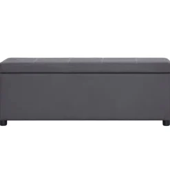 vidaXL Bankje met opbergvak 116 cm kunstleer grijs