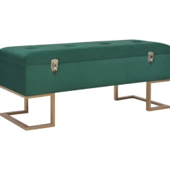 vidaXL Bankje met opbergvak 105 cm fluweel groen
