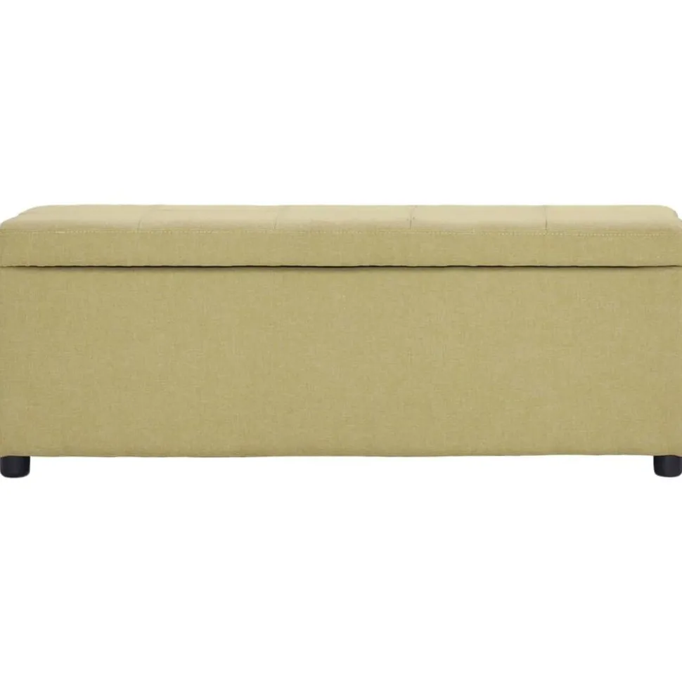 vidaXL Bankje met opbergvak 116 cm polyester groen