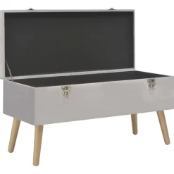 vidaXL Bankje met opbergvak 80 cm fluweel grijs