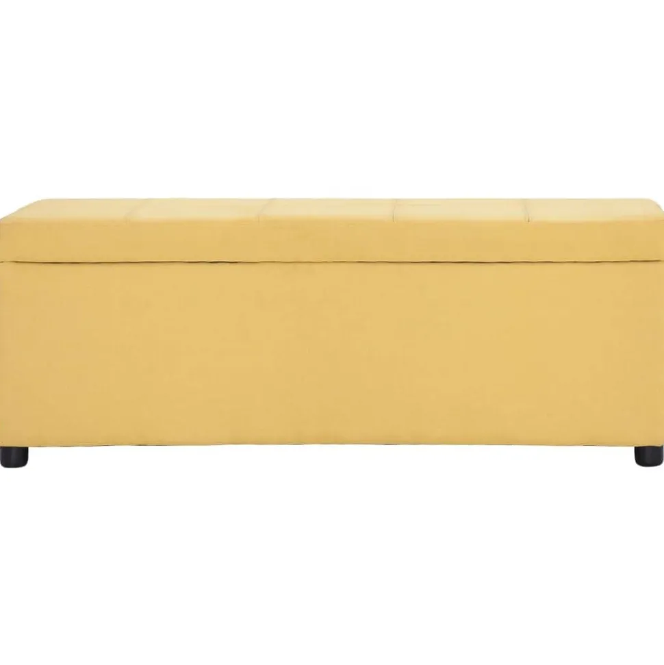 vidaXL Bankje met opbergvak 116 cm polyester geel