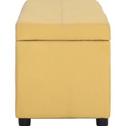 vidaXL Bankje met opbergvak 116 cm polyester geel