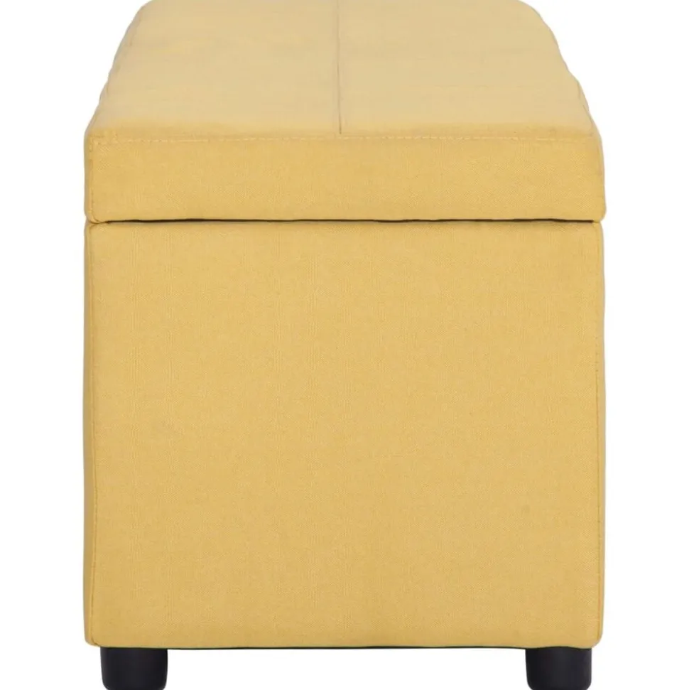 vidaXL Bankje met opbergvak 116 cm polyester geel