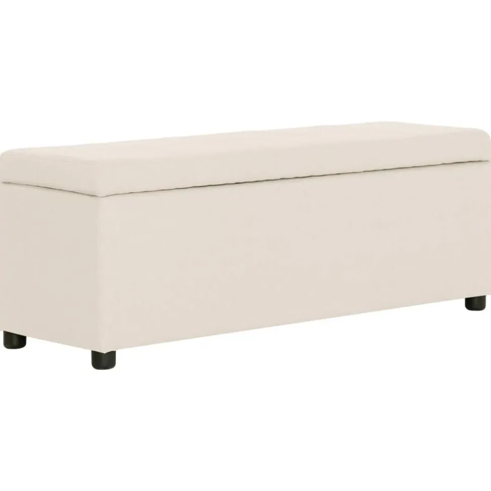 vidaXL Bankje met opbergvak 116 cm polyester crème