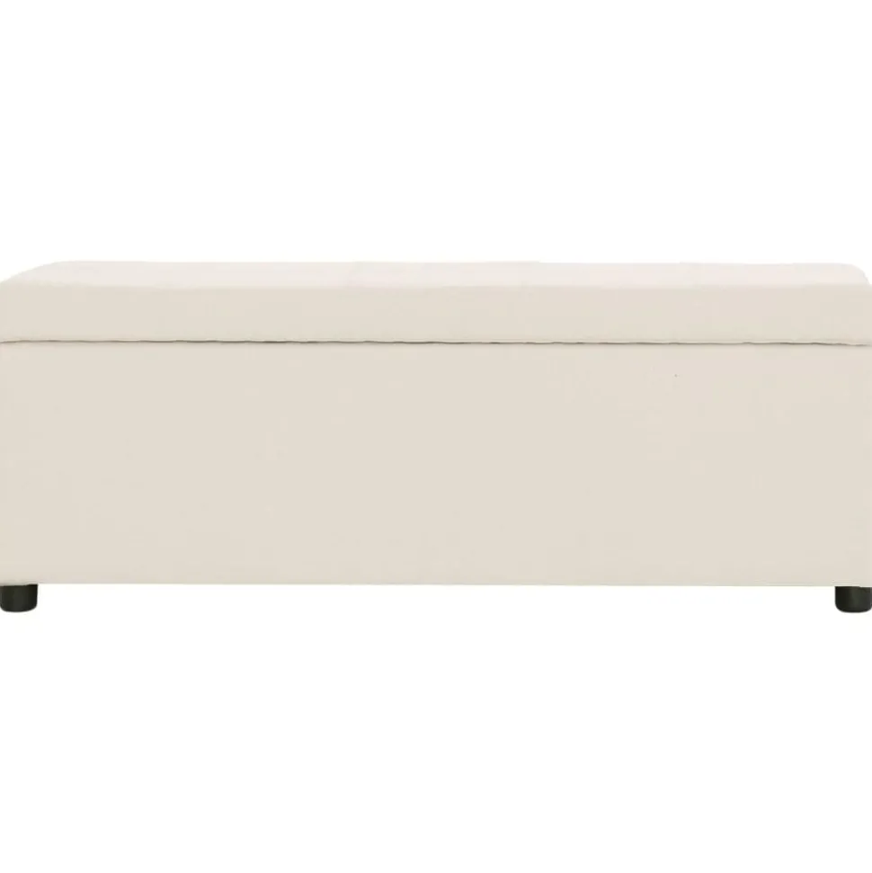 vidaXL Bankje met opbergvak 116 cm polyester crème