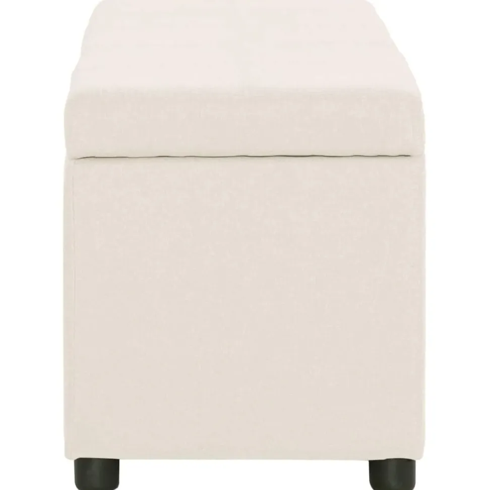 vidaXL Bankje met opbergvak 116 cm polyester crème