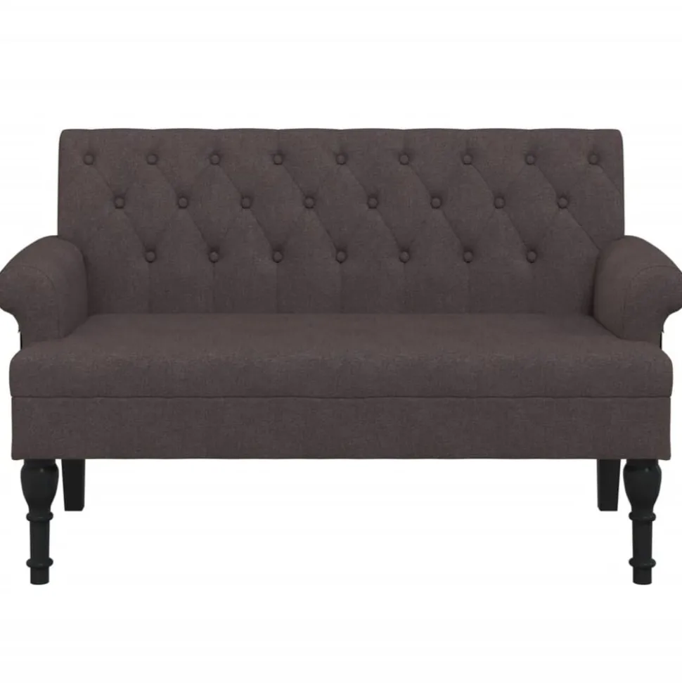 vidaXL Bankje met rugleuning 120x62x75,5 cm stof donkerbruin