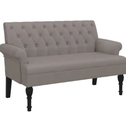 vidaXL Bankje met rugleuning 120x62x75,5 cm stof taupe