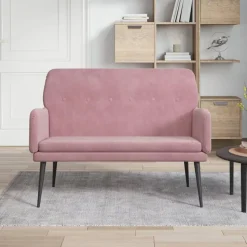 vidaXL Bankje 108x79x79 cm fluweel roze