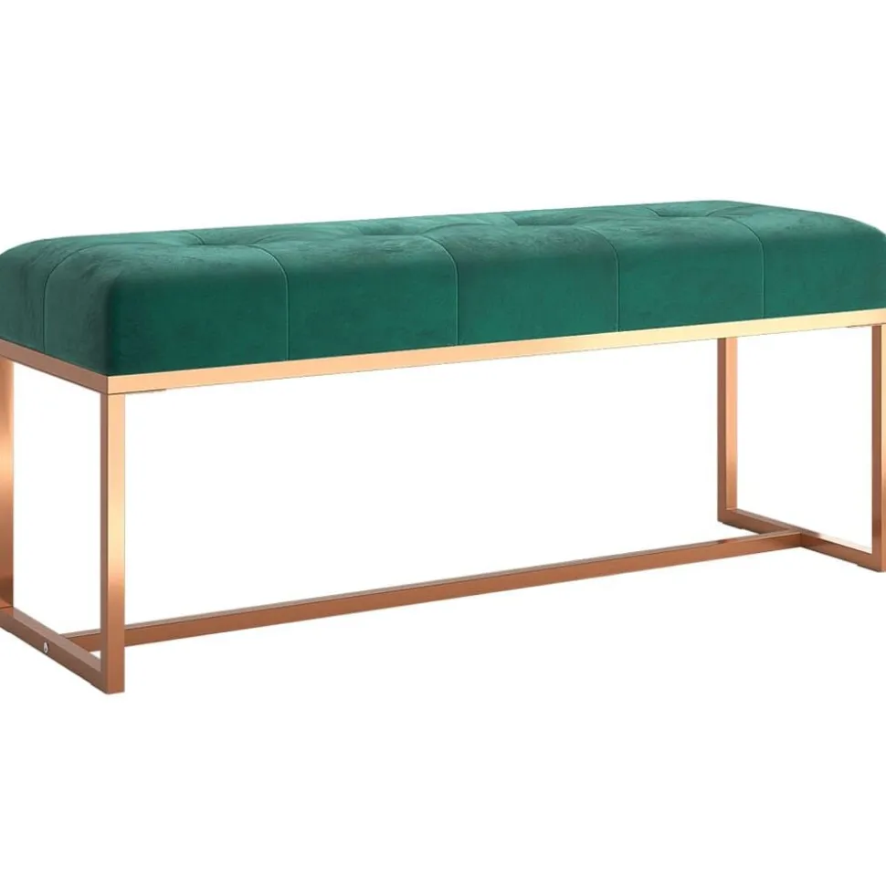 vidaXL Bankje 110x36x45 cm fluweel donkergroen