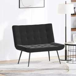 vidaXL Bankje 110x74x84 cm fluweel zwart