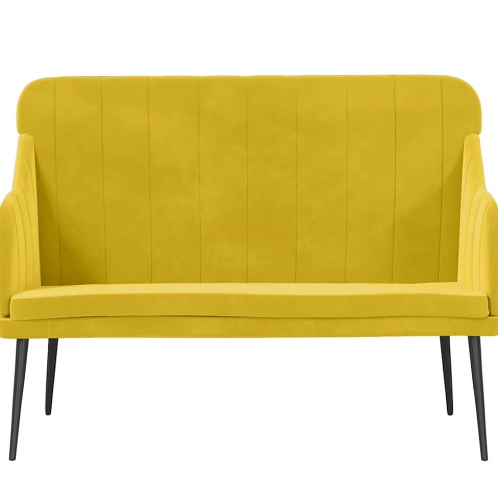 vidaXL Bankje 110x76x80 cm fluweel geel