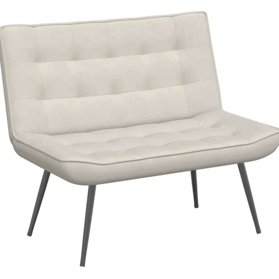 vidaXL Bankje 110x74x84 cm fluweel crèmekleurig