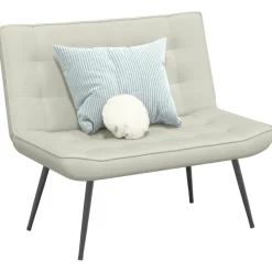 vidaXL Bankje 110x74x84 cm fluweel crèmekleurig