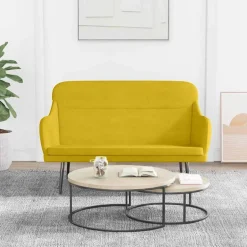 vidaXL Bankje 110x76x80 cm fluweel geel