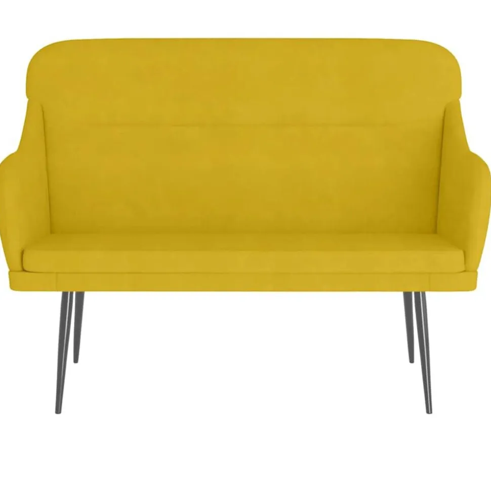 vidaXL Bankje 110x76x80 cm fluweel geel