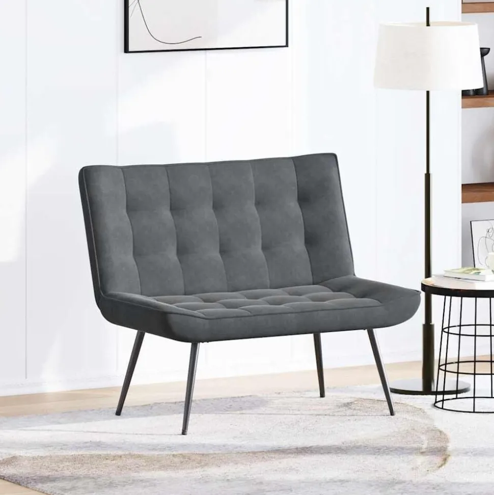 vidaXL Bankje 110x74x84 cm fluweel donkergrijs