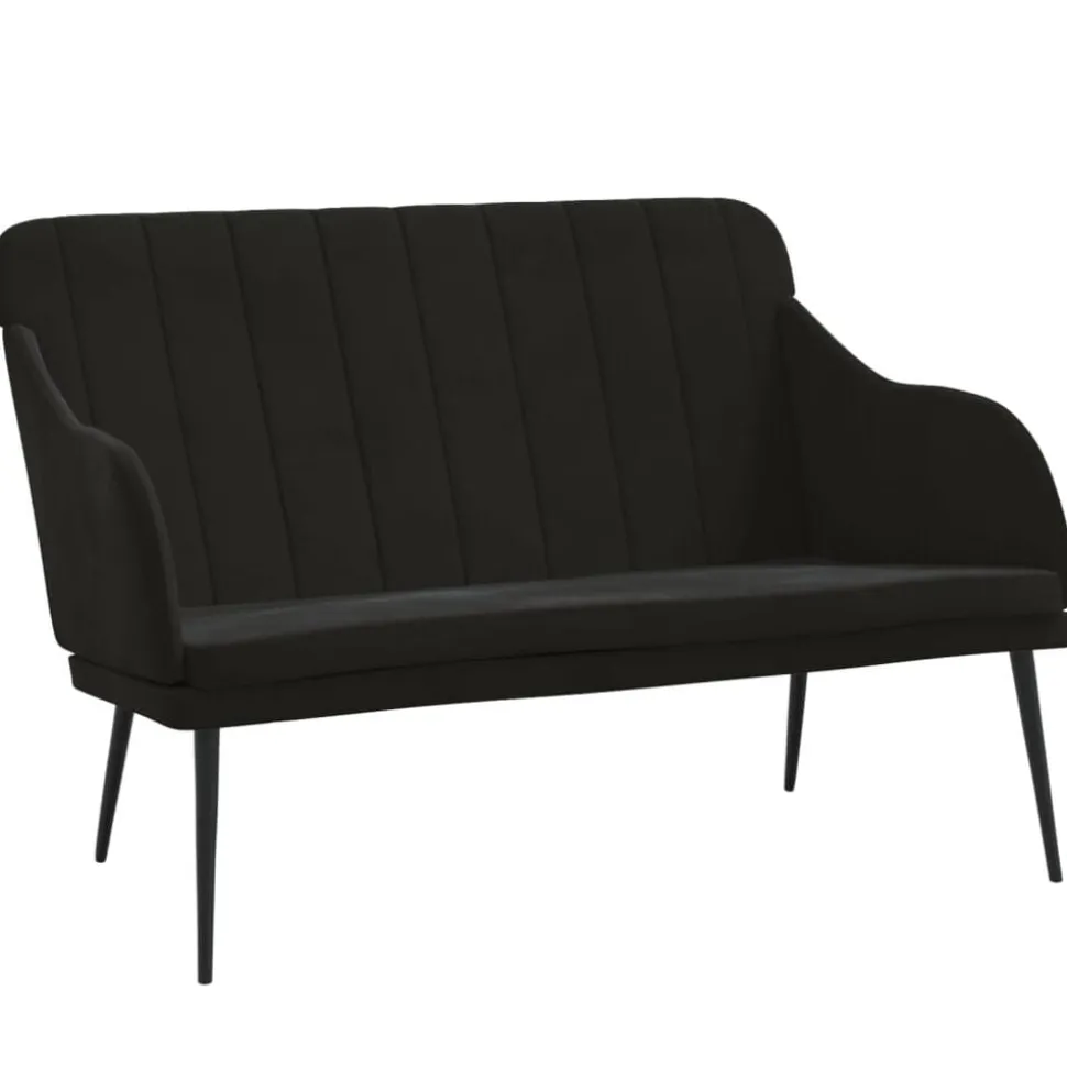vidaXL Bankje 110x76x80 cm fluweel zwart