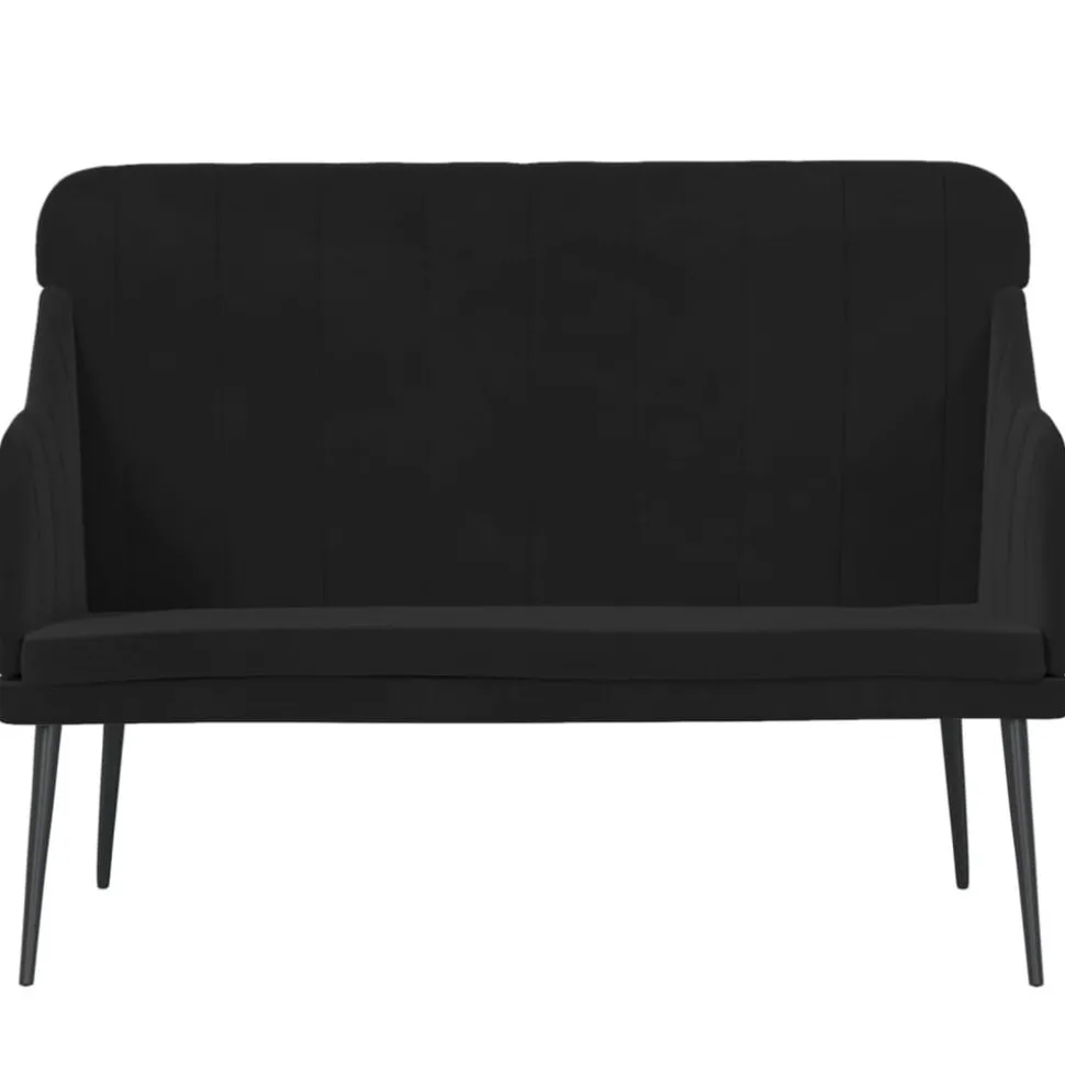 vidaXL Bankje 110x76x80 cm fluweel zwart