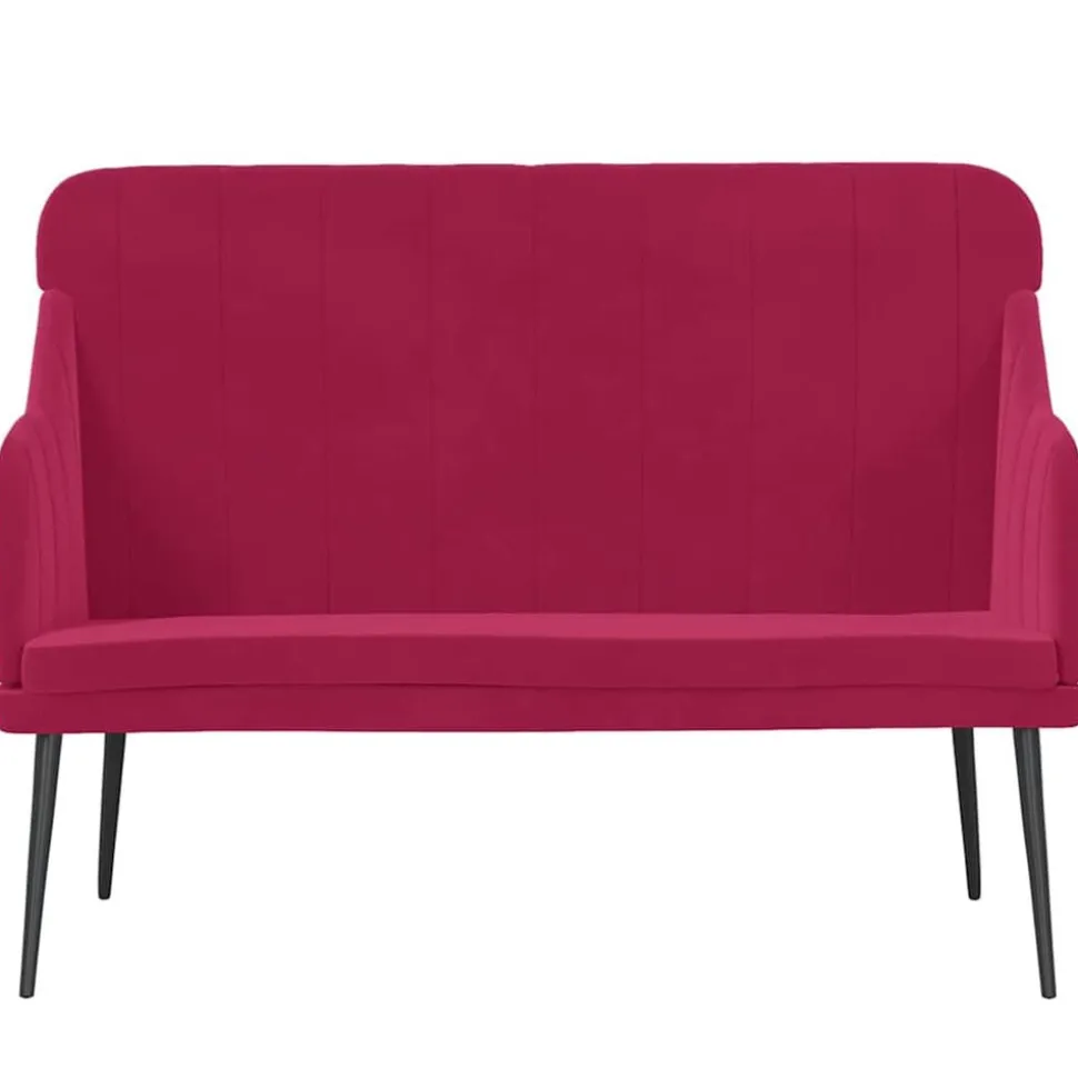 vidaXL Bankje 110x76x80 cm fluweel wijnrood