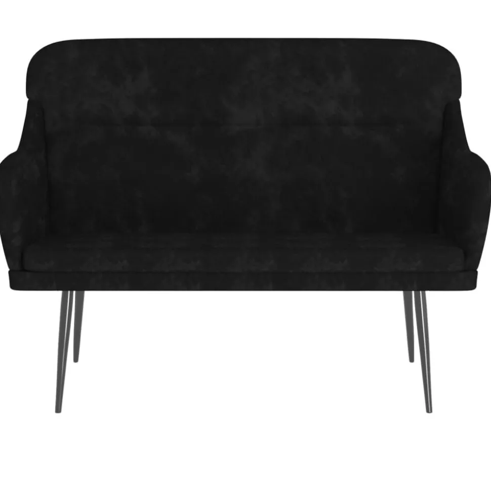 vidaXL Bankje 110x76x80 cm fluweel zwart