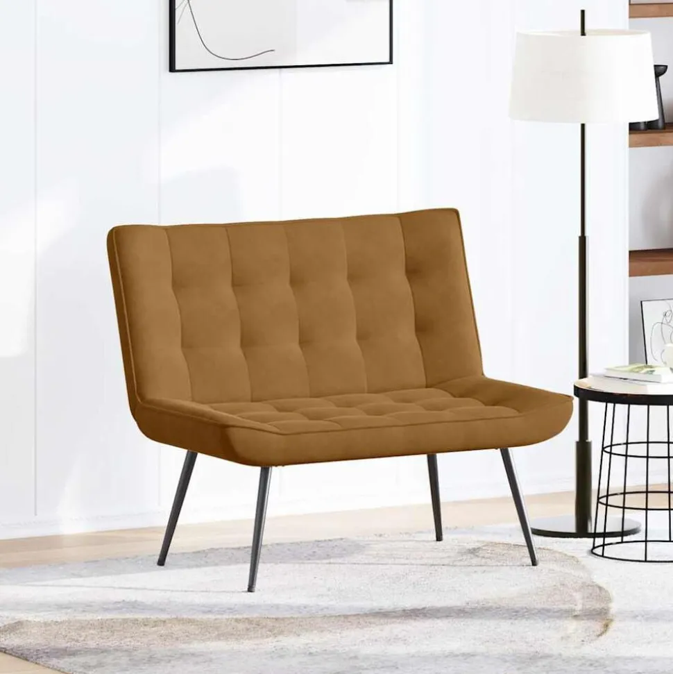 vidaXL Bankje 110x74x84 cm fluweel bruin