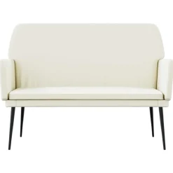 vidaXL Bankje 108x79x79 cm fluweel crèmekleurig