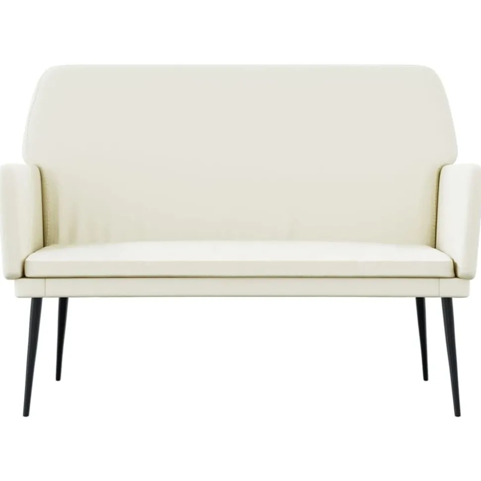 vidaXL Bankje 108x79x79 cm fluweel crèmekleurig