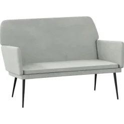 vidaXL Bankje 108x79x79 cm fluweel lichtgrijs