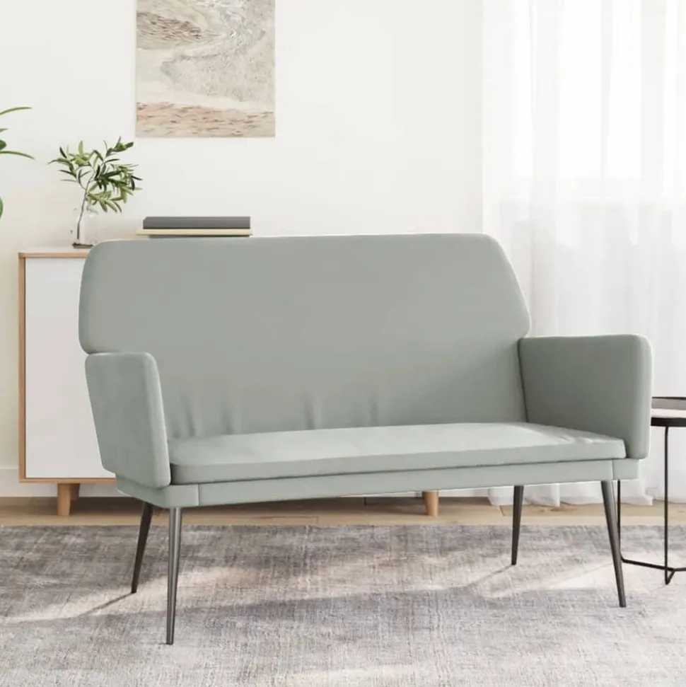 vidaXL Bankje 108x79x79 cm fluweel lichtgrijs