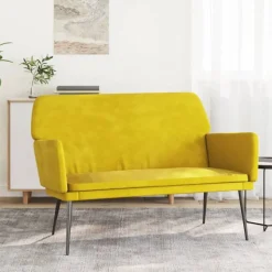 vidaXL Bankje 108x79x79 cm fluweel geel