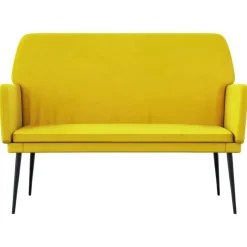 vidaXL Bankje 108x79x79 cm fluweel geel