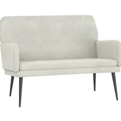 vidaXL Bankje 108x79x79 cm fluweel crèmekleurig