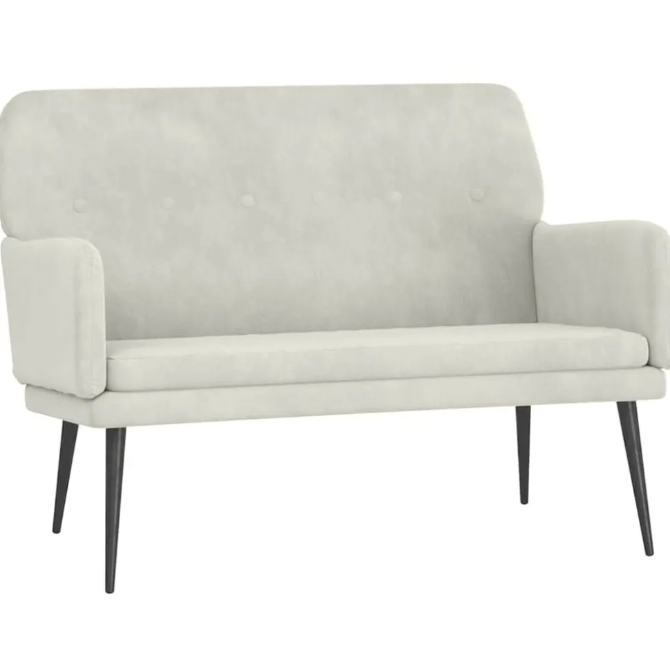 vidaXL Bankje 108x79x79 cm fluweel crèmekleurig